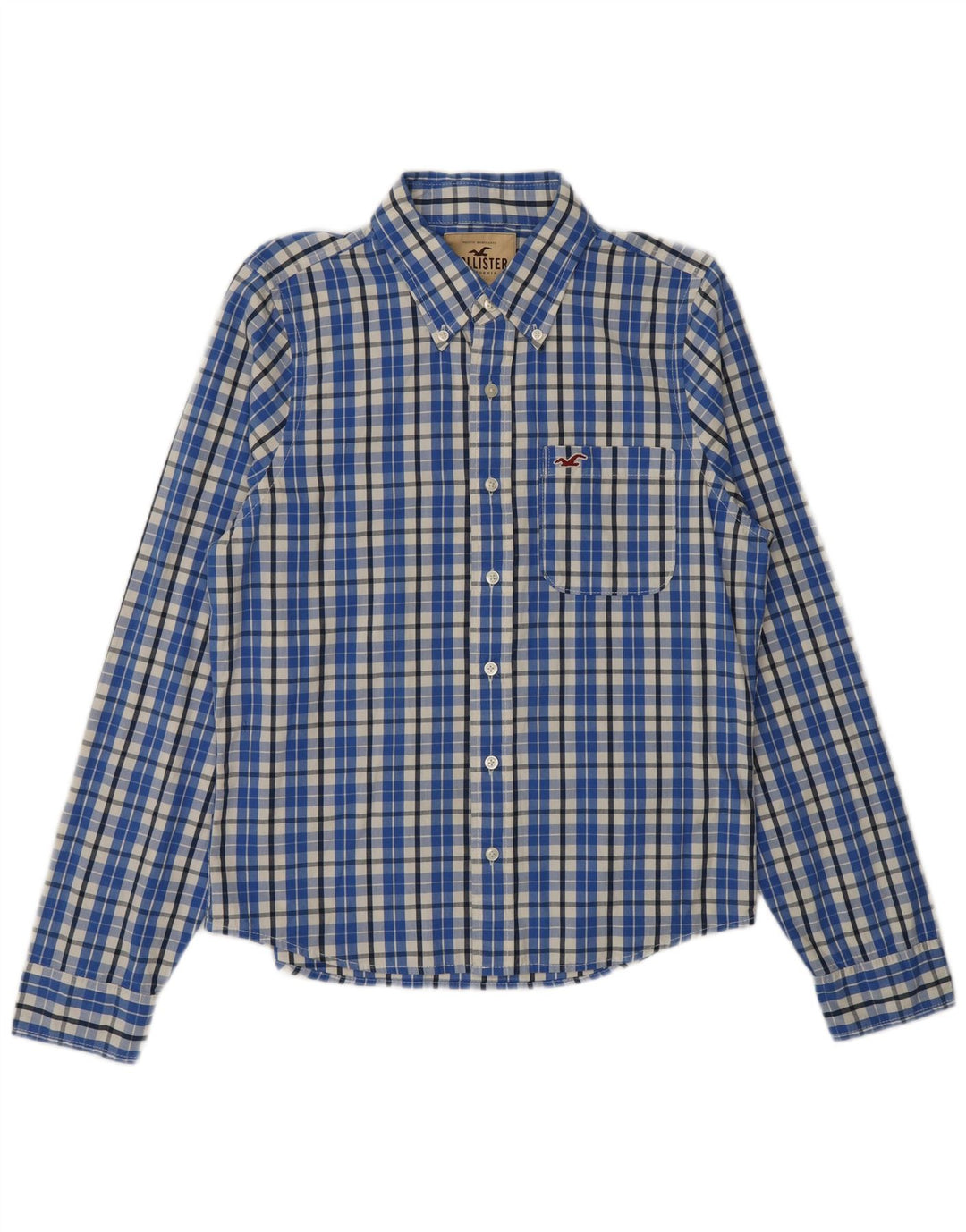 Cămașă Hollister pentru bărbați, mare, albastru, din bumbac