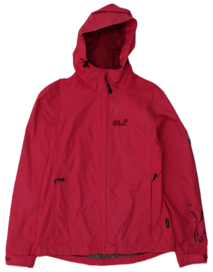 JACK WOLFSKIN Jachetă de ploaie cu glugă pentru femei UK 10 Small Pink Poliamidă