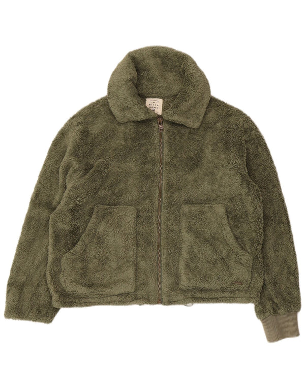 Jachetă fleece supradimensionată pentru femei Billabong UK 10 Poliester verde mic