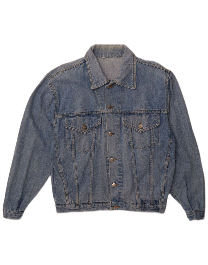 VINTAGE Mens Denim Jacket UK 36 Small Blue Cotton
