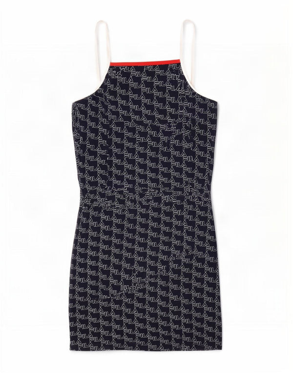 Rochie teacă fără mâneci cu grafică pentru femei Fila UK 10 Bumbac bleumarin mic