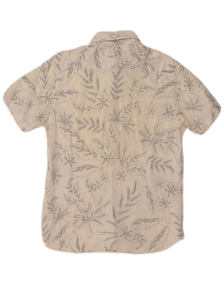Cămașă cu mânecă scurtă pentru bărbați TED BAKER Mărimea 4, mare, alb, din bumbac floral