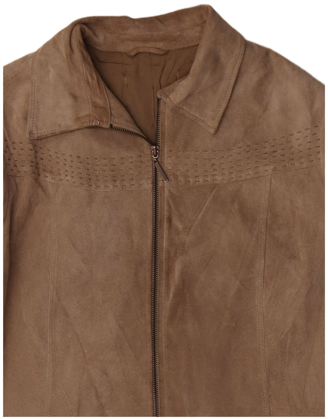 Jacheta de piele intoarsa pentru femei VINTAGE UK 16 Large Bej