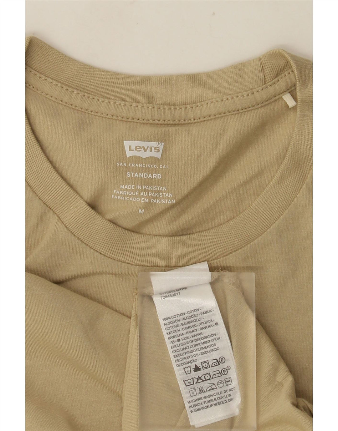 Top standard pentru bărbați LEVI'S cu mânecă lungă din bumbac mediu bej