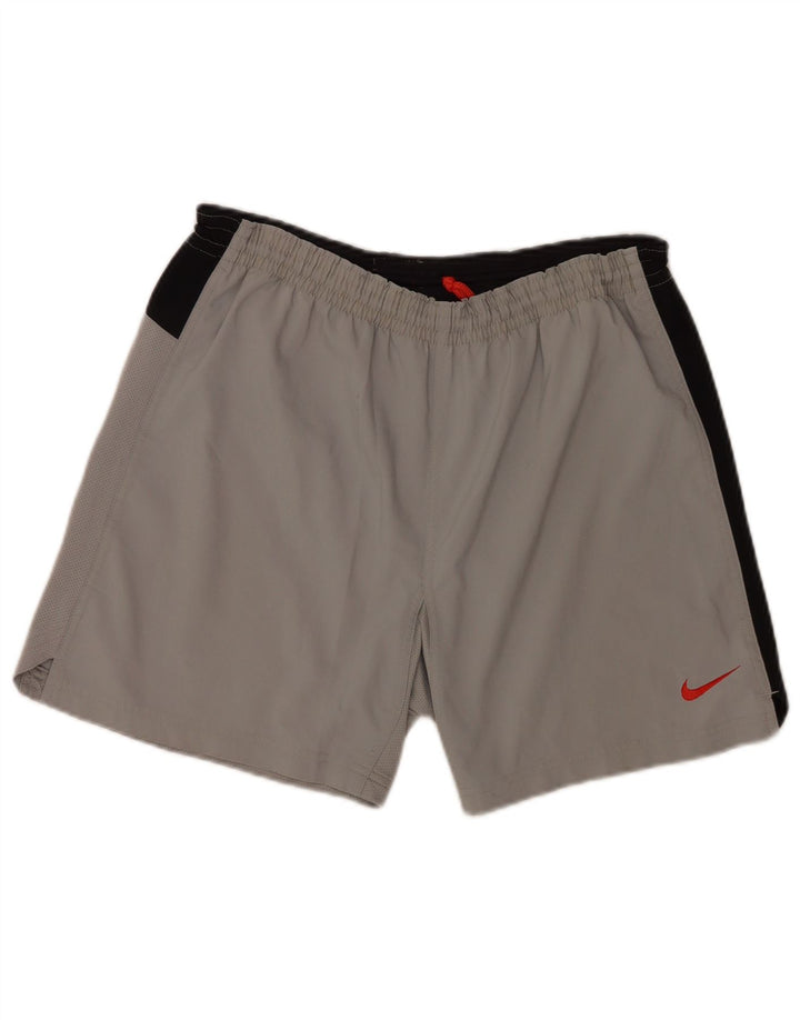 Pantaloni scurți sport Nike pentru bărbați, gri mediu, poliester color bloc