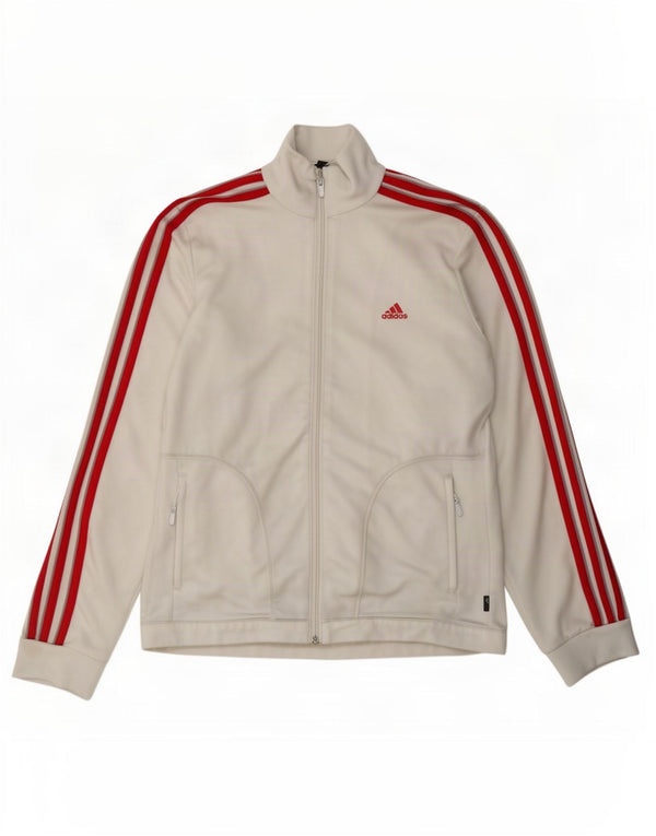 Jachetă de trening pentru femei Adidas UK 16, mare, alb, poliester