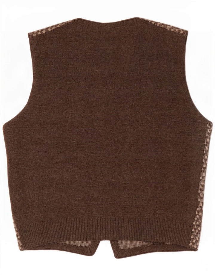 Vintage Gilet pentru bărbați Maro mediu Geometric