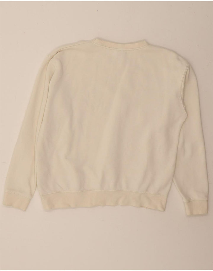 ZARA Womens Oversized Sweatshirt Jumper UK 14 Medium White Cotton Vintage Zara and Second-Hand Zara from Messina Hembry 