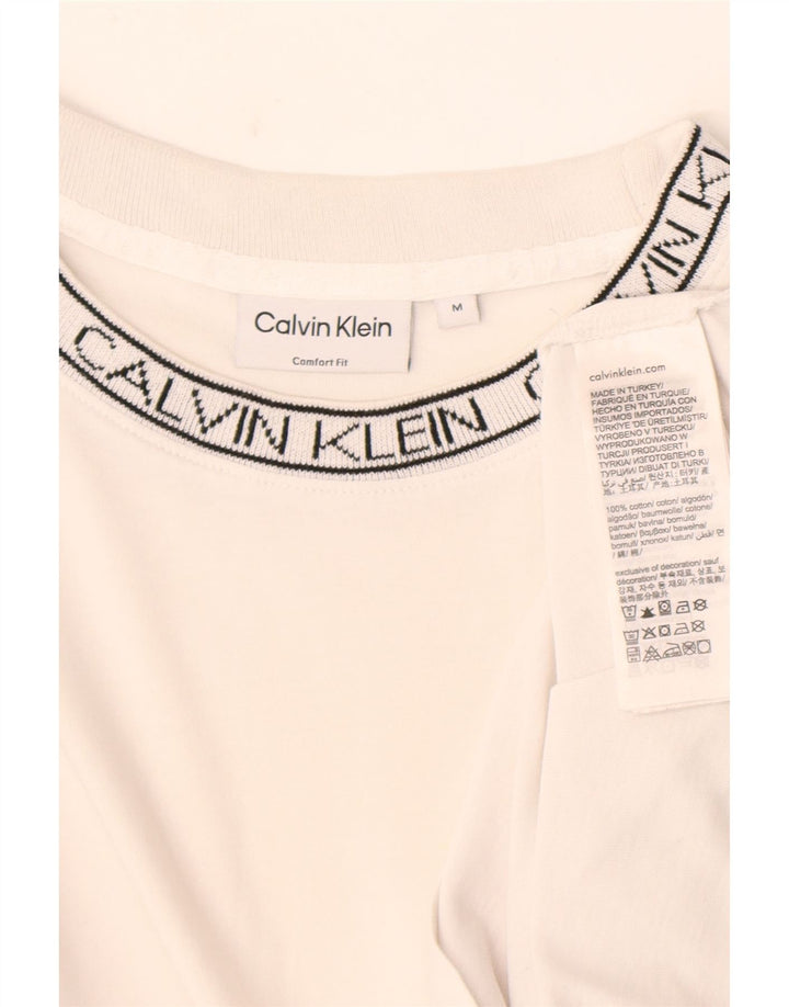 Tricou grafic Calvin Klein pentru bărbați Top mediu din bumbac alb