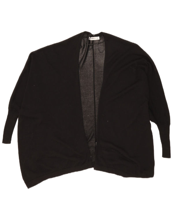 Pulover cardigan deschis pentru femei Zara, cu tăiere largă, UK 10, mic, negru, viscoză