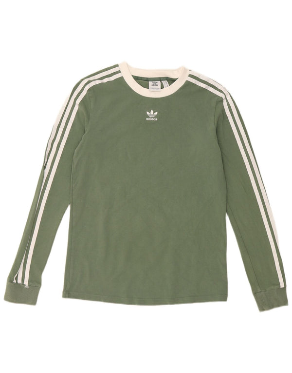 Top pentru femei ADIDAS cu mânecă lungă UK 10 mic verde bumbac
