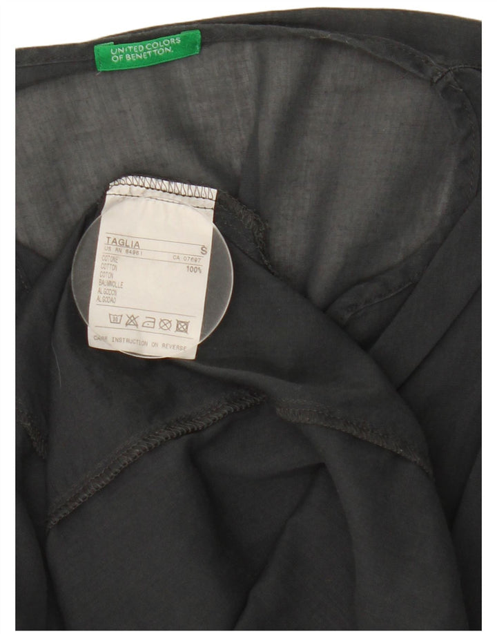 Benetton Womens See Through Oversized Tunic Dress UK 10 Small Grey Bumbac
