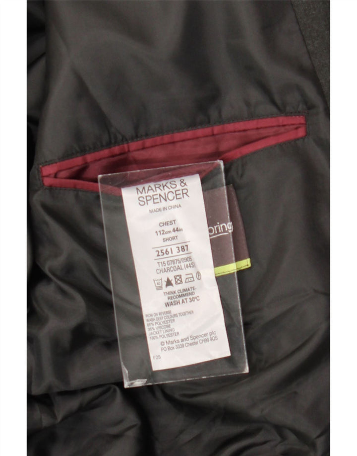 Jachetă pentru bărbați Marks & Spencer, scurtă, cu 2 nasturi, UK 44 XL, poliester gri