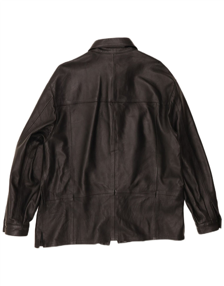 Cămașă din piele vintage pentru bărbați, XL, neagră