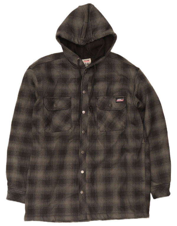 Cămașă de lemne cu glugă Dickies pentru bărbați UK 38/40 Poliester cu carouri gri mediu
