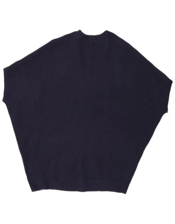 White Stuff pentru femei cu mânecă scurtă Poncho Cardigan Top UK 8 Mic Bleumarin