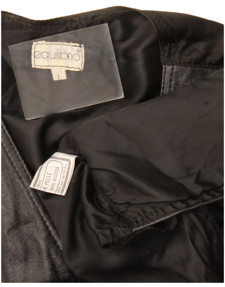 Vestă din piele vintage pentru bărbați, mare, neagră