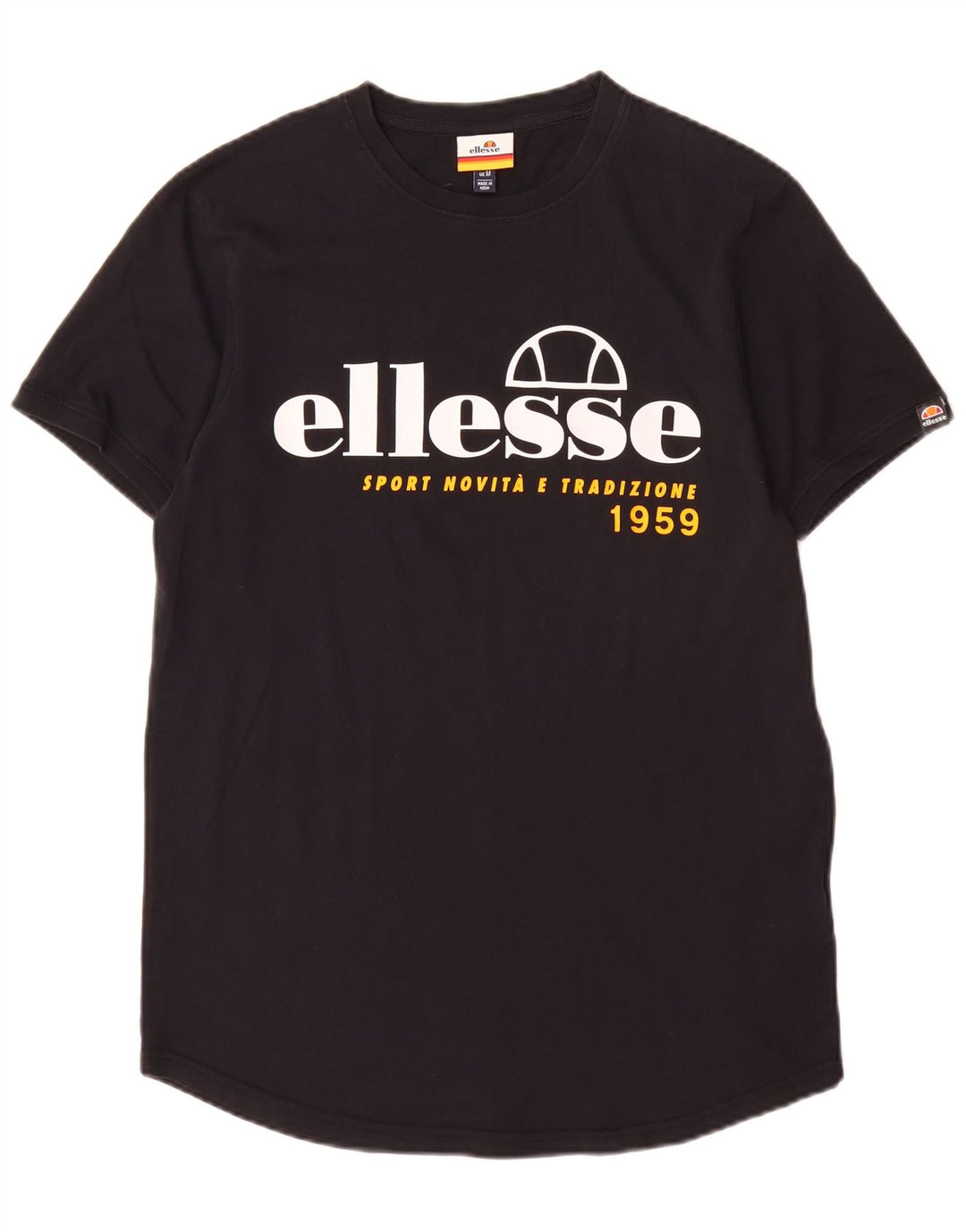 Tricou cu grafică pentru bărbați Ellesse Top mediu din bumbac negru