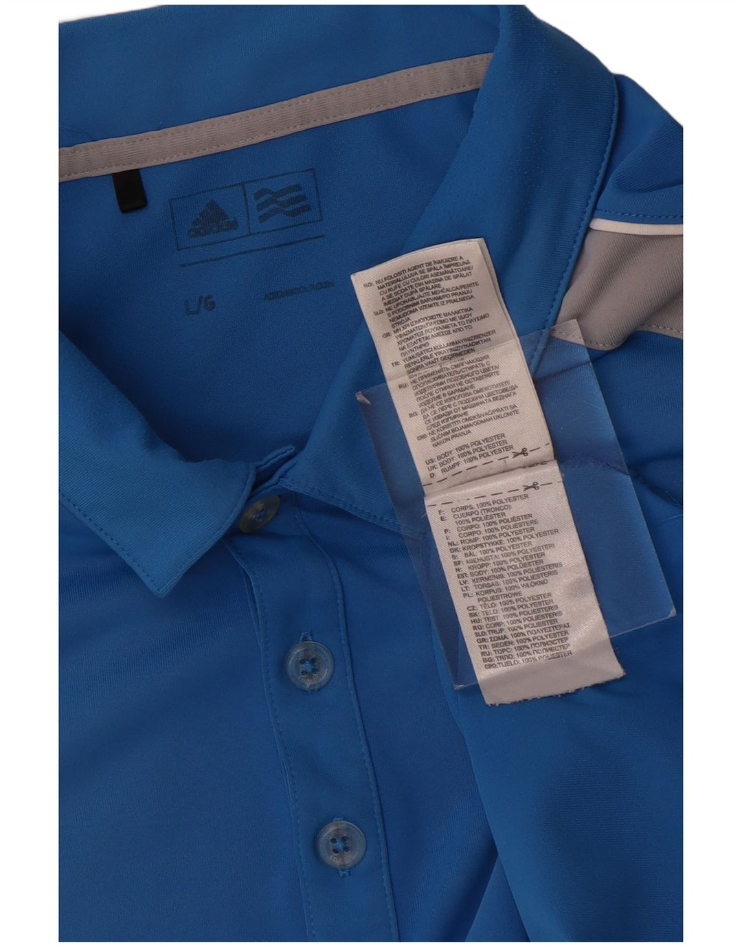 Tricou polo Adidas pentru bărbați, mare, albastru, poliester color bloc