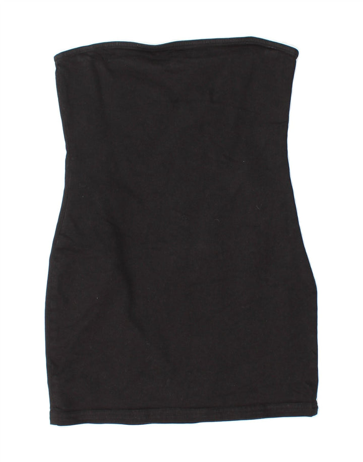 ZARA Womens Off Shoulder Top UK 12 Medium Black Cotton Vintage Zara and Second-Hand Zara from Messina Hembry 