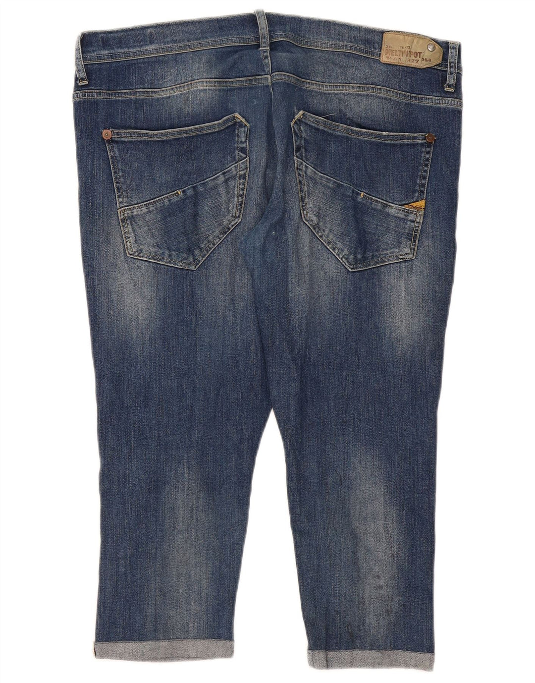Blugi Capri pentru femei Meltin' Pot W38 L22 Bumbac albastru