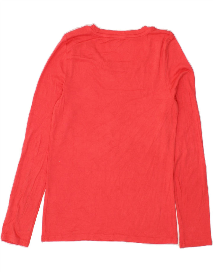 EDDIE BAUER Womens Top Long Sleeve UK 12 Medium Red Cotton Vintage Eddie Bauer and Second-Hand Eddie Bauer from Messina Hembry 