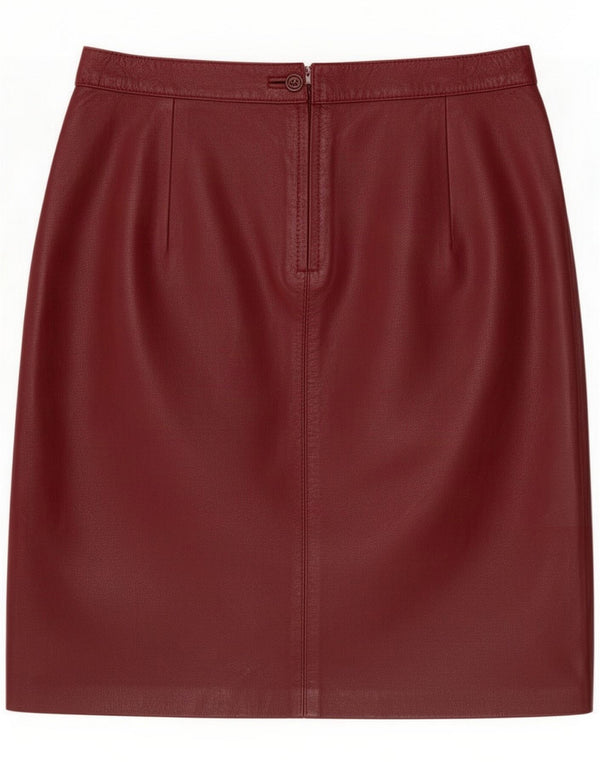 Private Fusta de piele pentru femei IT 48 XL W32 Burgundy