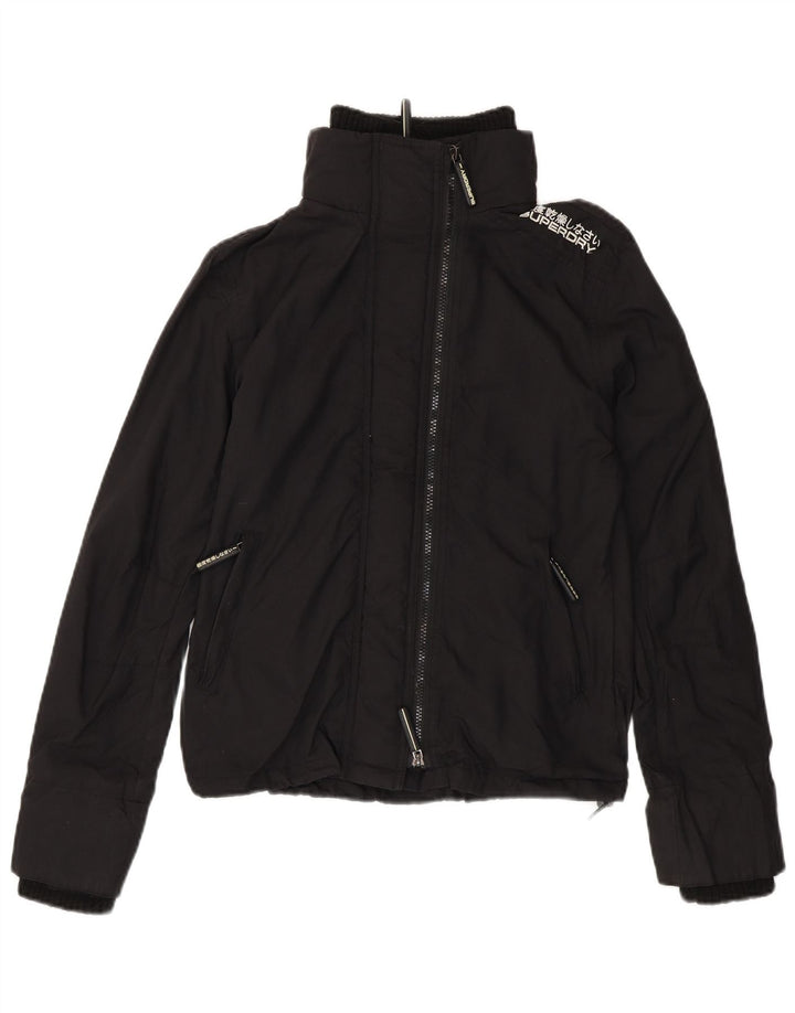 Jachetă de vânt pentru femei SUPERDRY UK 14 Medium Black Nylon