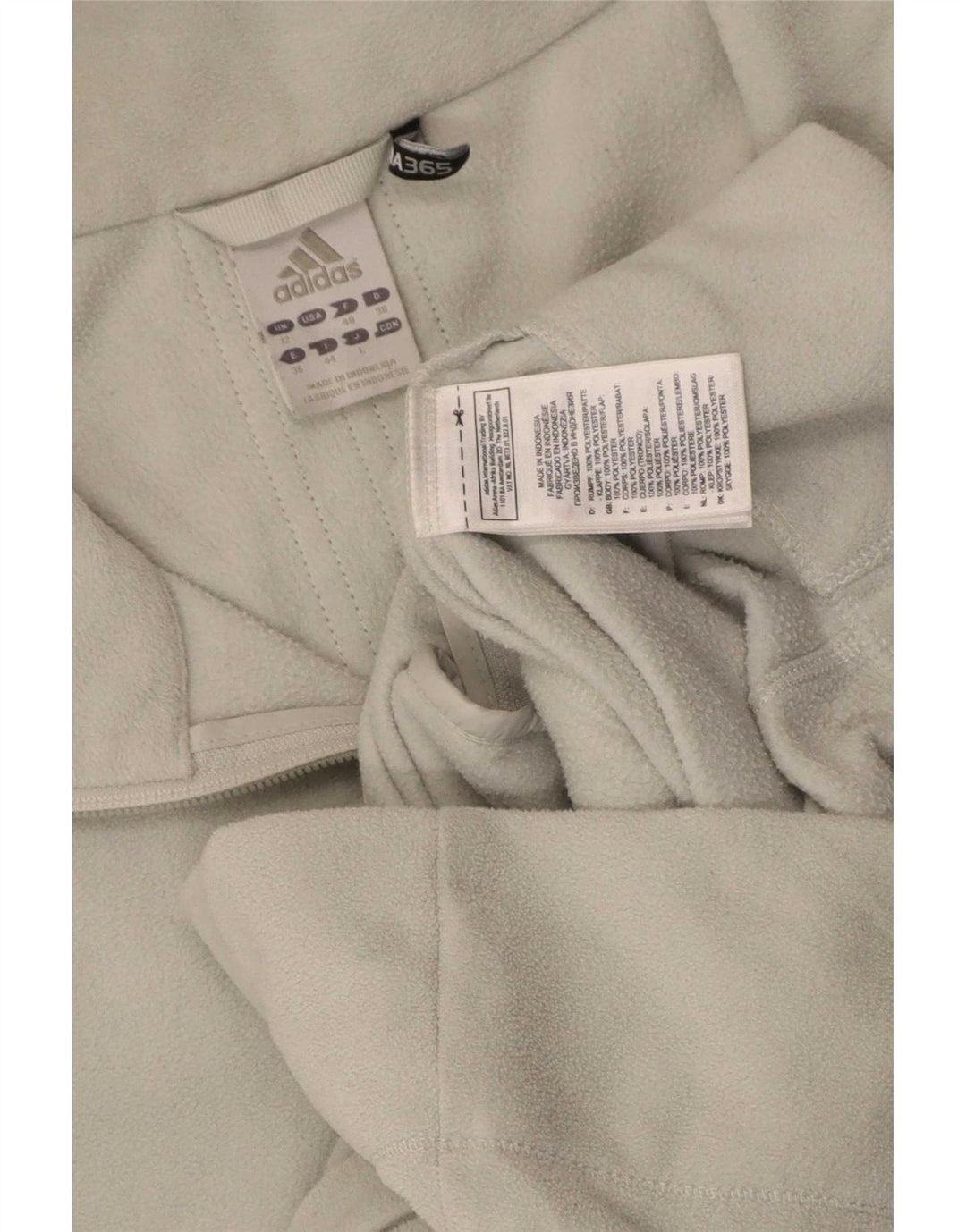 Jachetă Fleece Adidas pentru femei UK 12 Medium Gri Poliester cu dungi