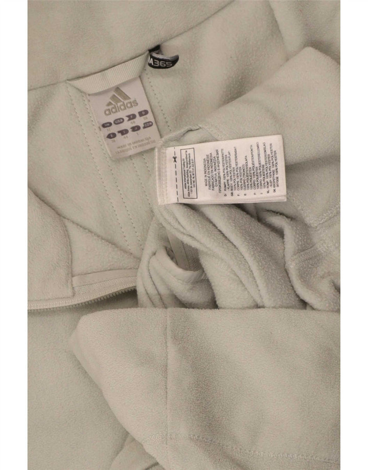 Jachetă Fleece Adidas pentru femei UK 12 Medium Gri Poliester cu dungi