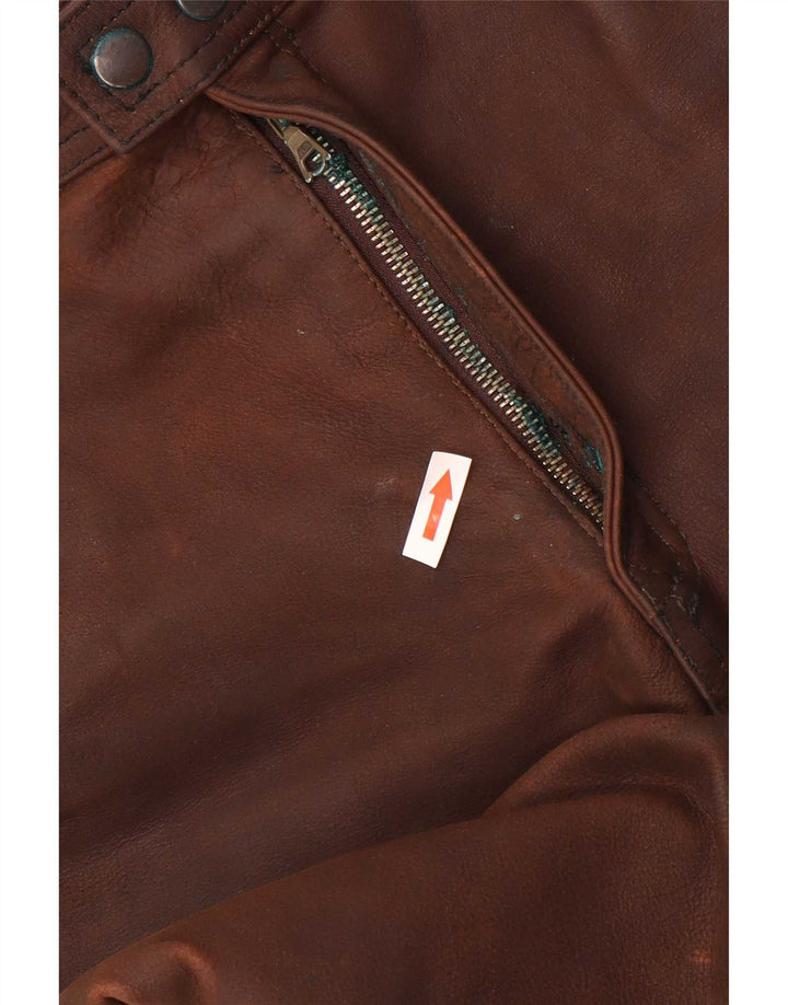 Pantaloni drepti din piele pentru bărbați American Eagle W36 L32 maro