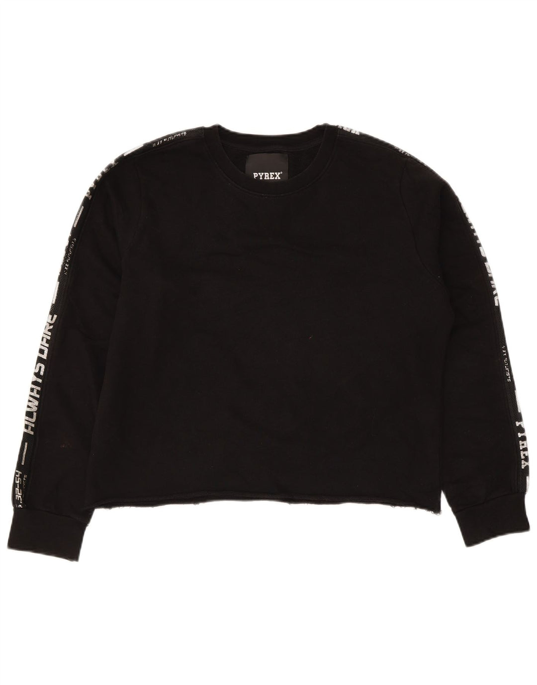 Pulover PYREX pentru femei Crop Graphic Pulover UK 16, mare, negru, bumbac