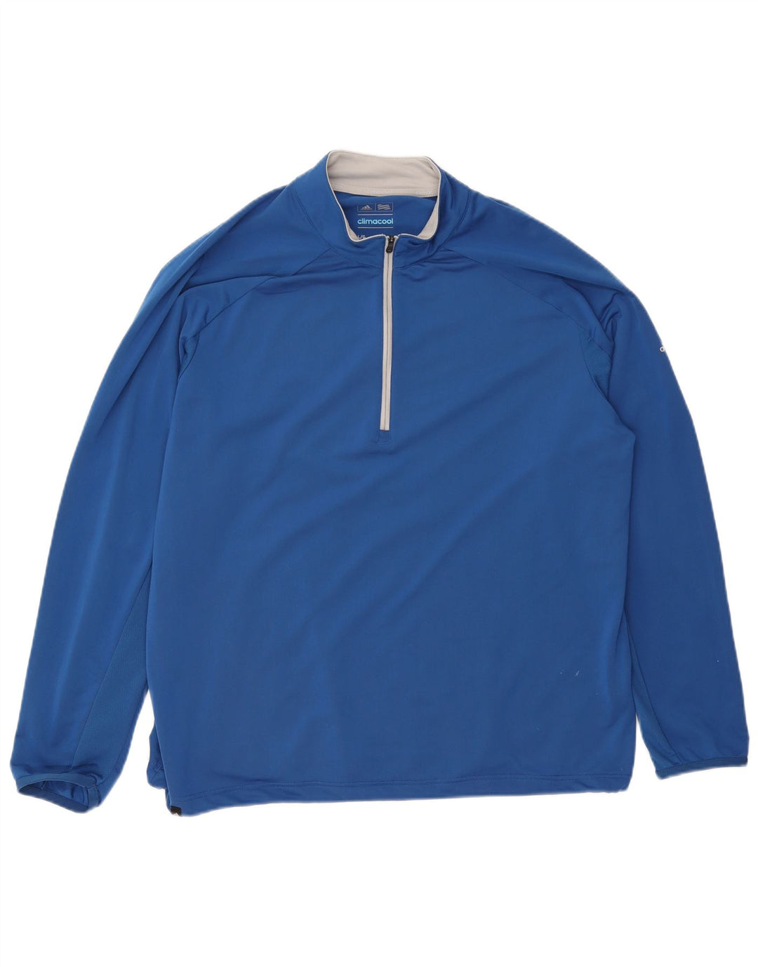 Adidas bărbați Climacool Zip Neck Top cu mânecă lungă, mare, albastru, poliester