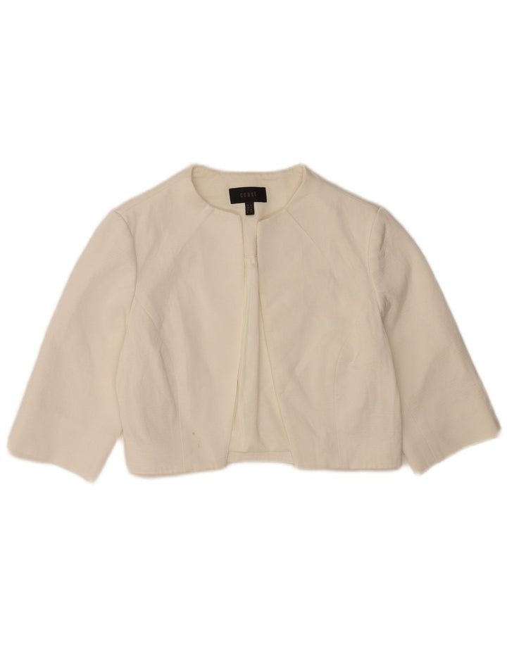 Jachetă Bolero cu mâneci 3/4 pentru femei Coast UK 12 Medium White Viscose