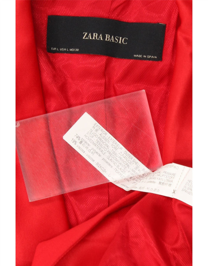 Jachetă ZARA pentru femei, cu 1 nasture, din poliester roșu mare UK 14
