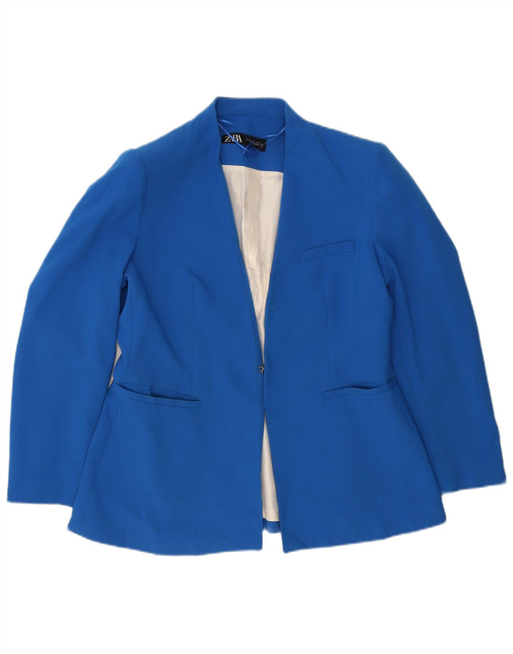Jachetă ZARA pentru femei UK 18 XL Albastru Poliester
