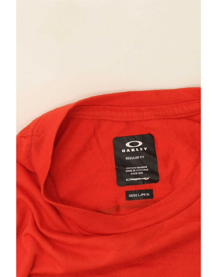 Tricou grafic Oakley pentru bărbați, cu croială normală, Top mare, roșu