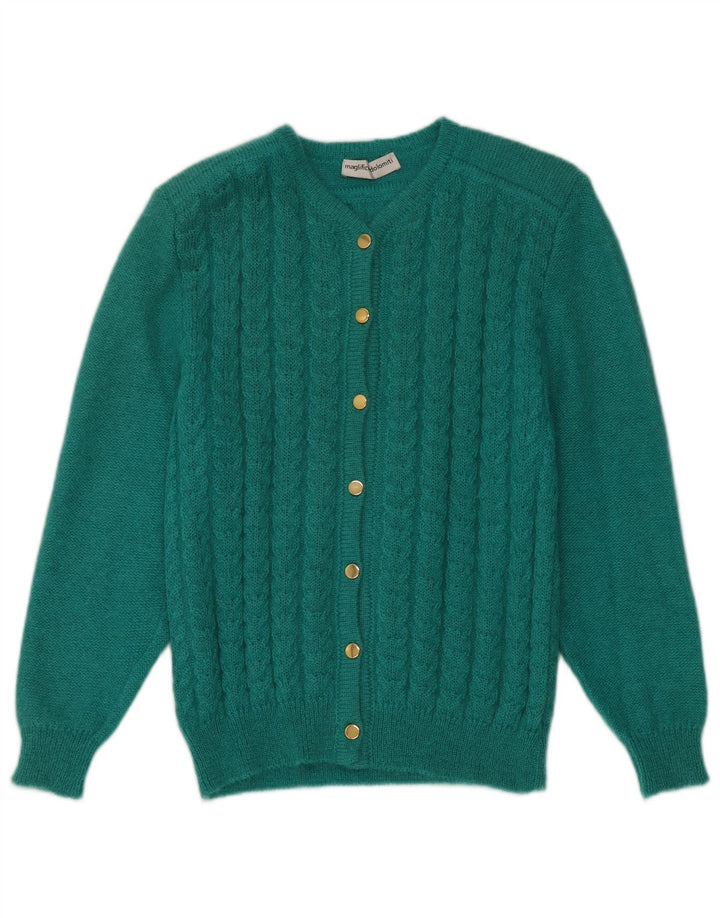 Pulover Cardigan Vintage pentru Damă IT 44 Mohair Verde Mediu