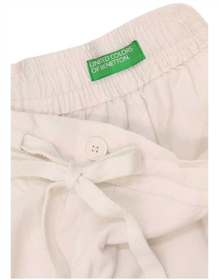 Pantaloni scurți chino pentru femei Benetton W28 Medium White