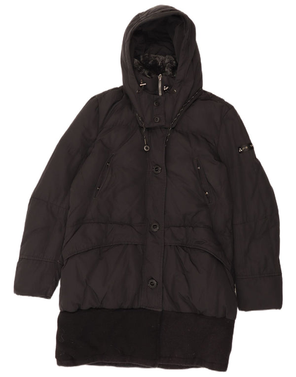 PEUTEREY Palton căptușit cu glugă pentru femei IT 48 XL Poliamidă neagră color bloc