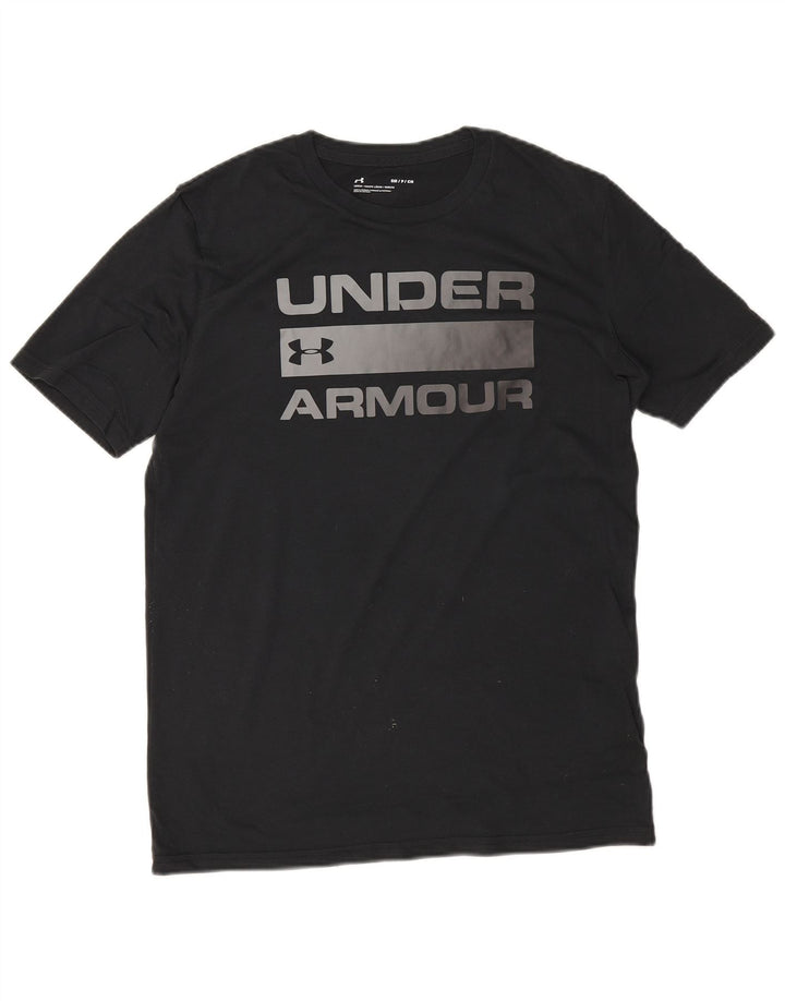 Tricou grafic Under Armour pentru bărbați Top mic din bumbac negru