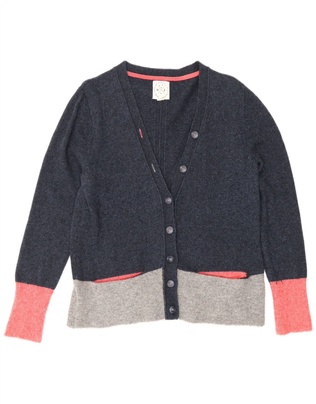 Pulover cardigan pentru femei White Stuff UK 14 mare, albastru, nailon color bloc
