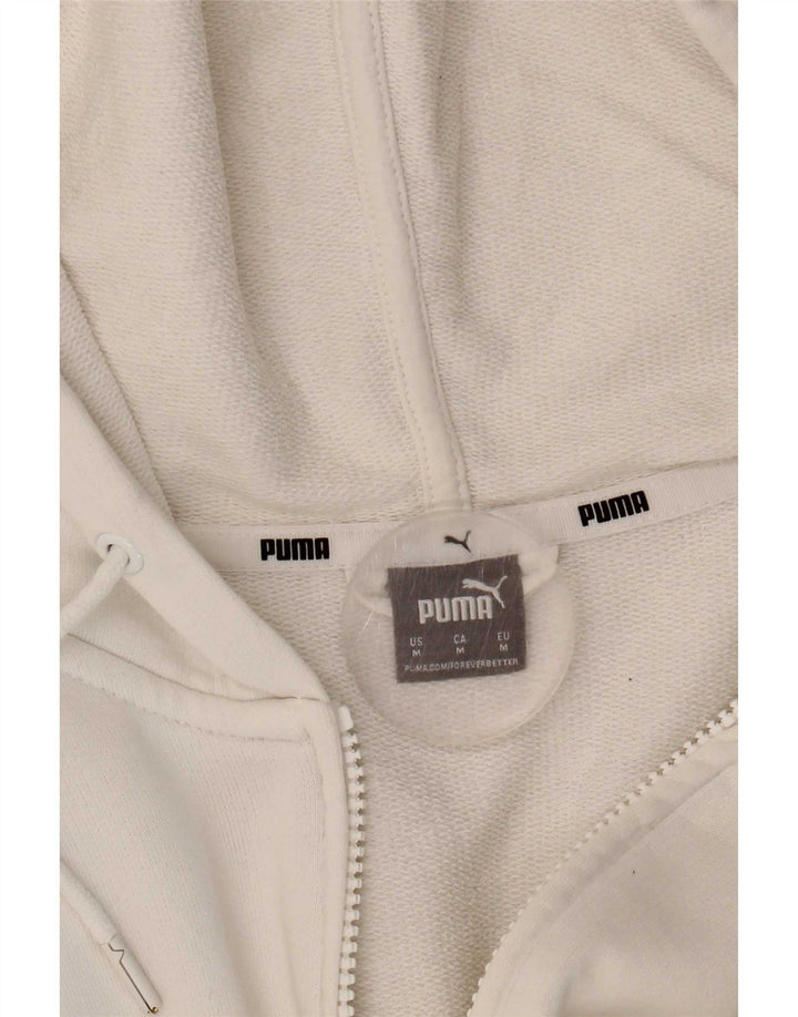 Pulover Puma Crop Zip Hoodie pentru femei UK 14 Medium White