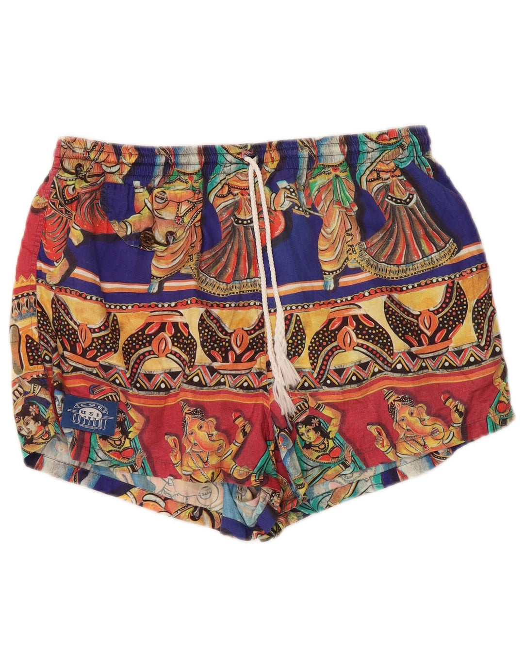 Pantaloni scurți de înot vintage pentru bărbați, mari, multicolori, din bumbac