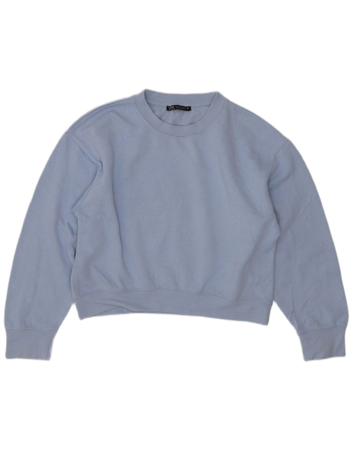 Pulover oversize Crop pentru femei Zara UK 10 Small Blue