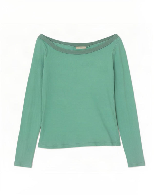 Top cu mânecă lungă pentru femei Marks & Spencer, cu umeri, UK 14, verde mediu