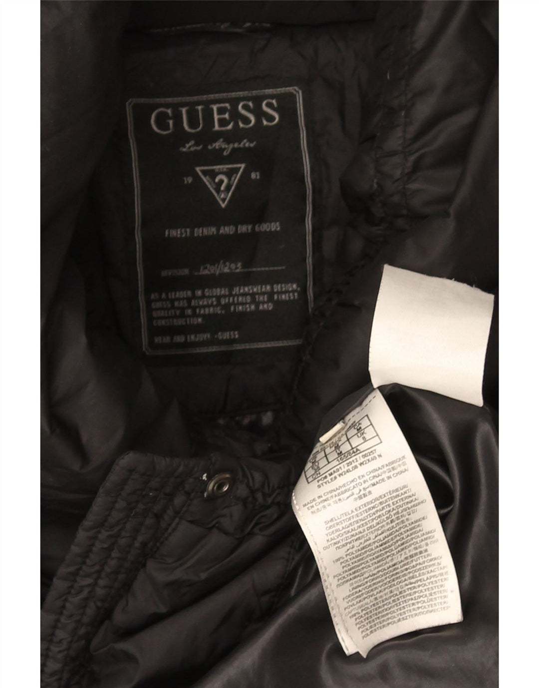 Palton căptușit pentru femei Guess UK 8, poliester negru mic