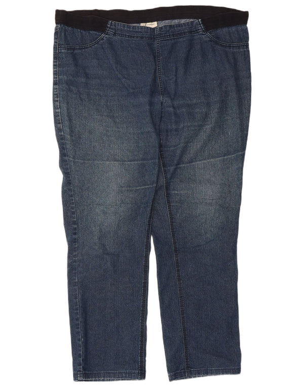 Blugi drepti cu autograf pentru femei Marks & Spencer UK 18 XL W44 L29 Albastru