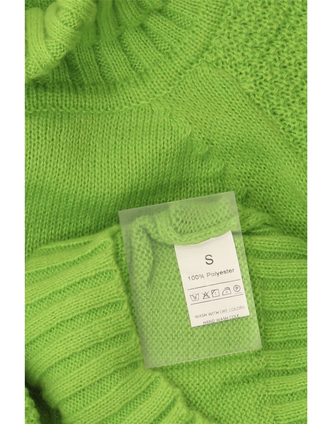 Pulover vintage pentru femei cu gât rulat supradimensionat UK 10 Small Green