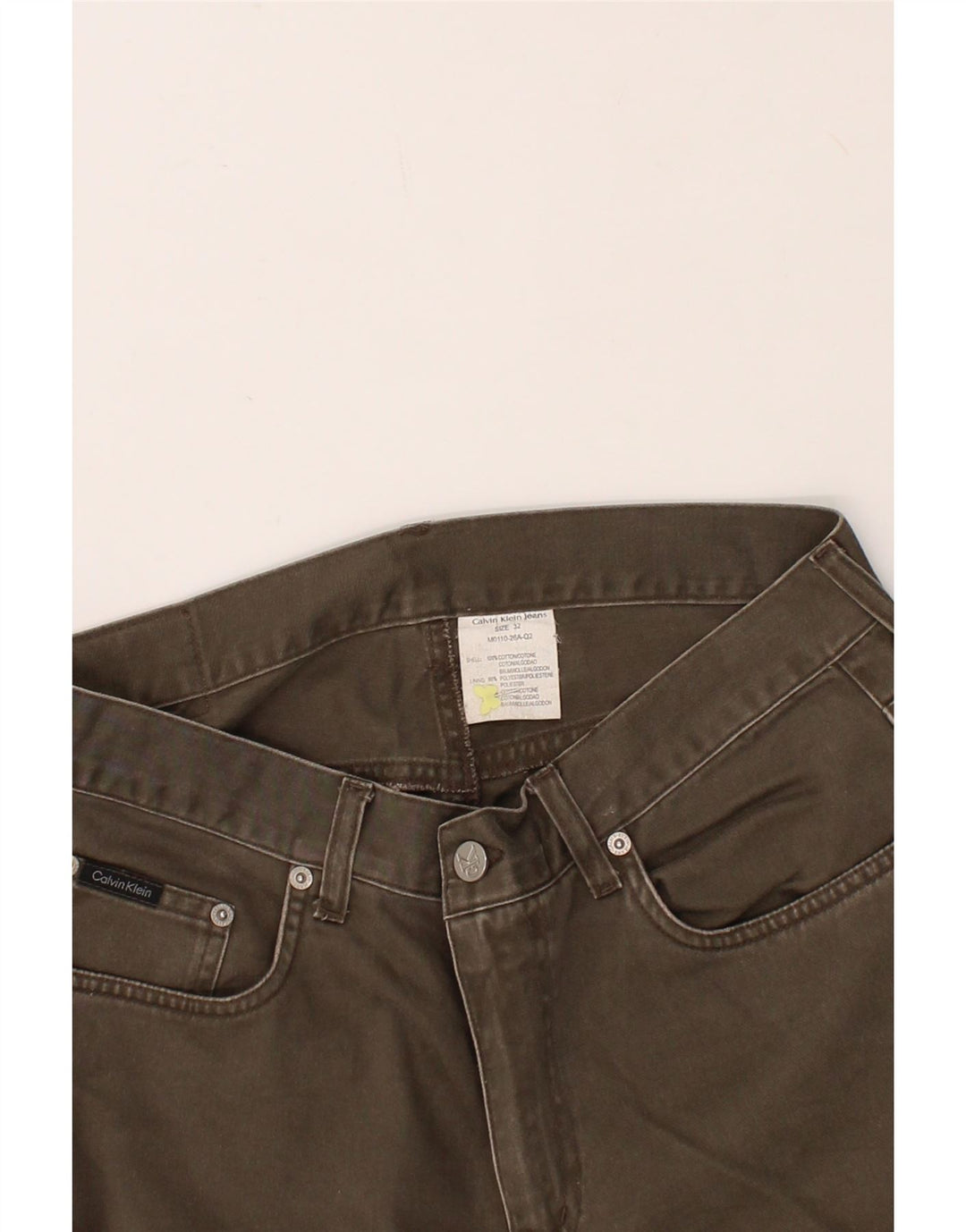 Blugi drepti pentru bărbați CALVIN KLEIN W32 L31 Bumbac kaki
